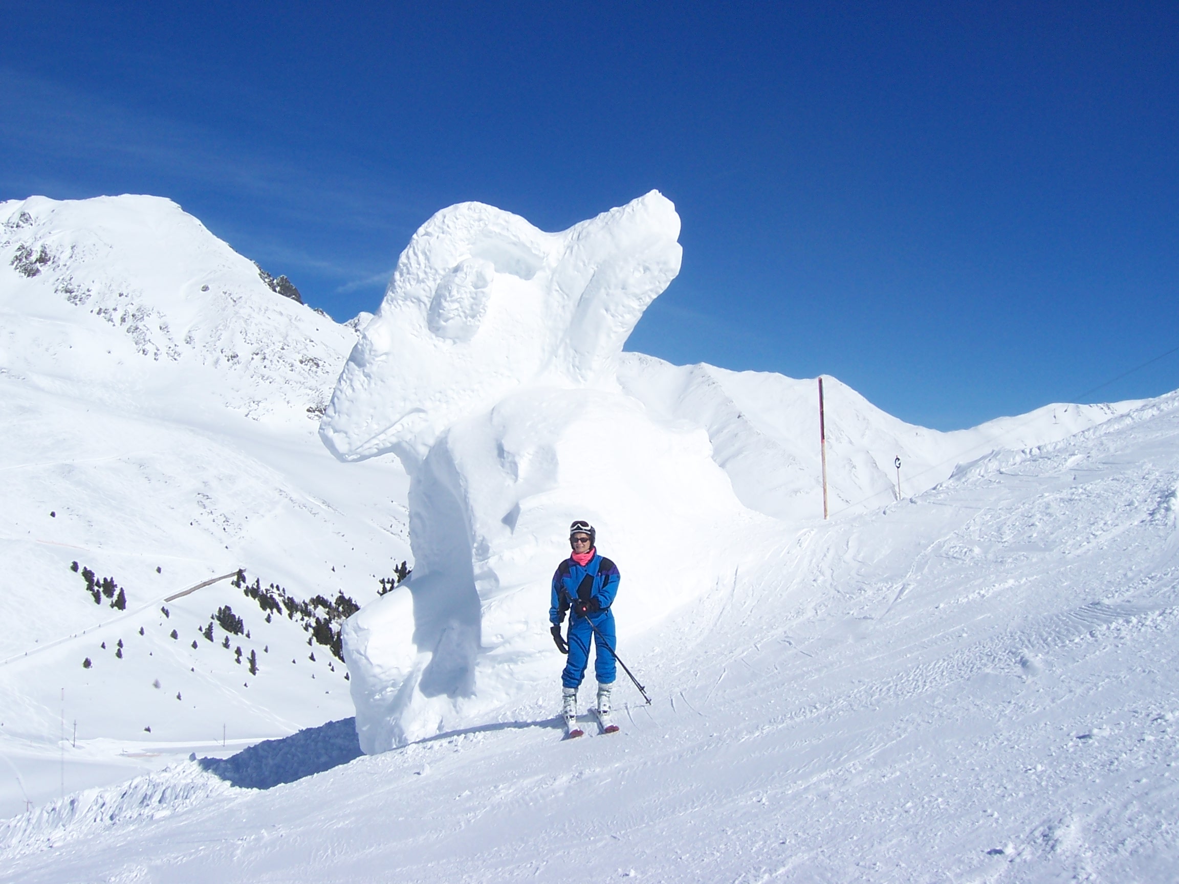 Enjoying skiing on frozen H2O in Austria