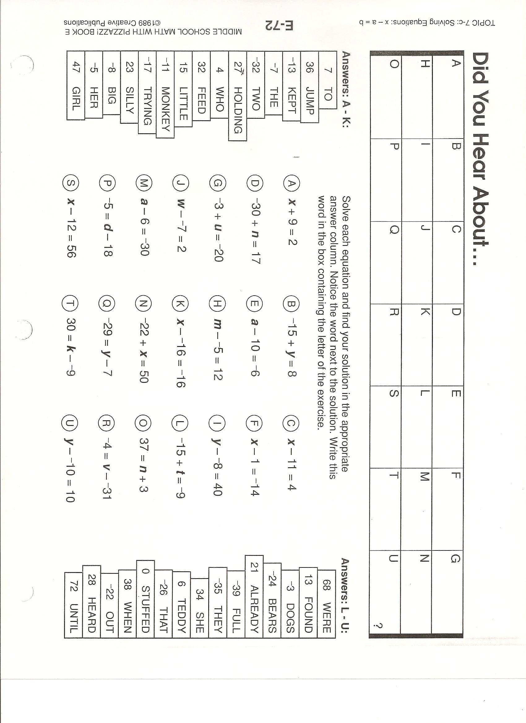 Printables Did You Hear About Math Worksheet did you hear about math worksheet davezan davezan